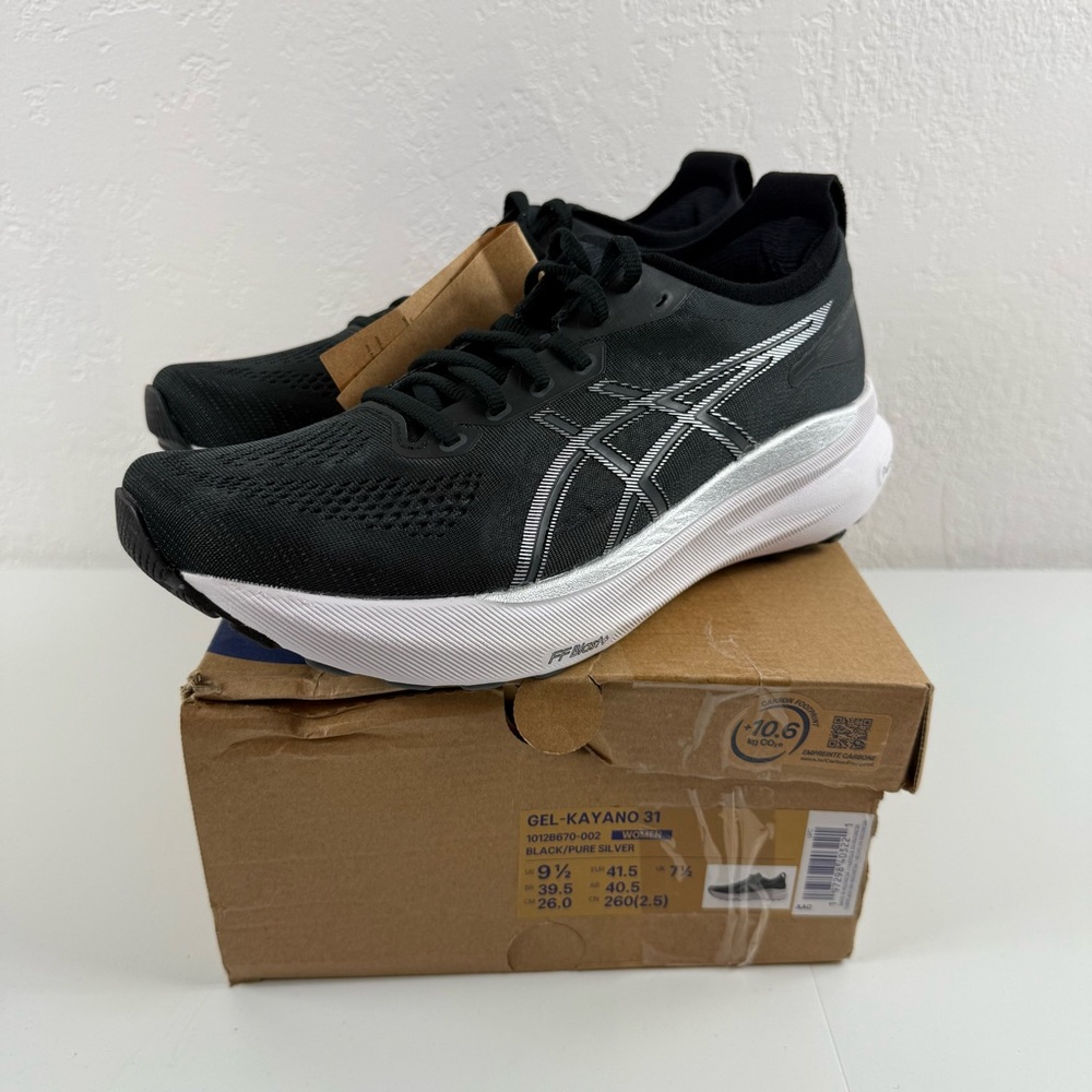 Asics Gel Kayano 31 Women’s Size 9.5 Black/ Pure Silver Running Shoes